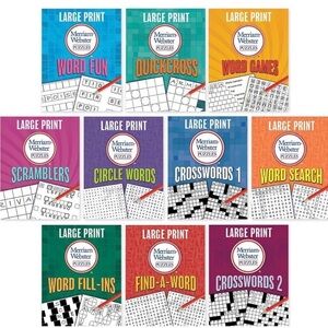Merriam-Webster Large Print Puzzle Book Set - Assorted Colors